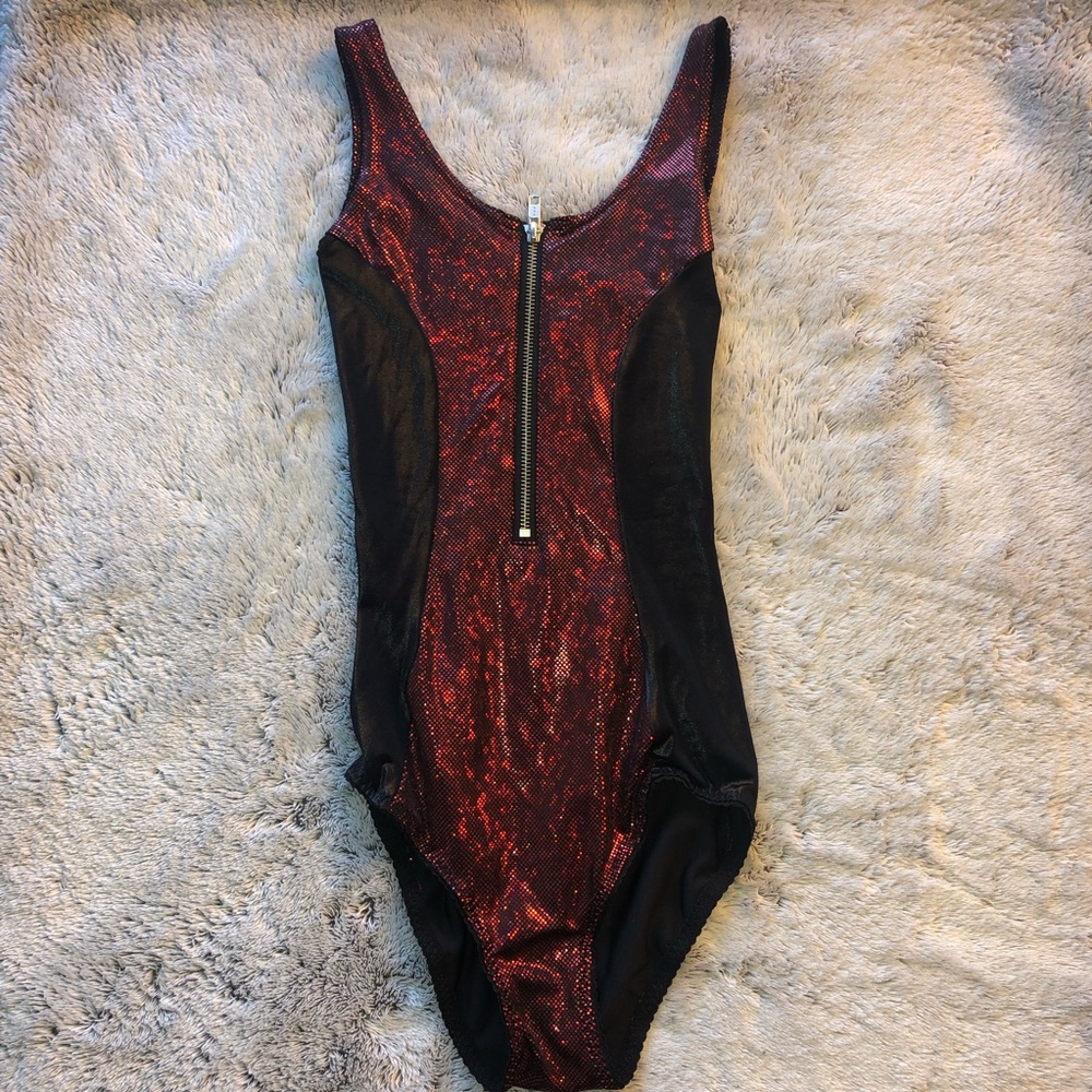 Black Milk Shattered Ruby Zipsuit